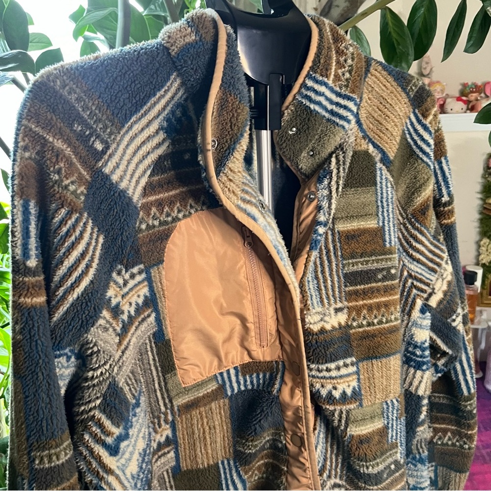 Amazon Multicolor Patchwork Teddy Jacket - Picture 2 of 3